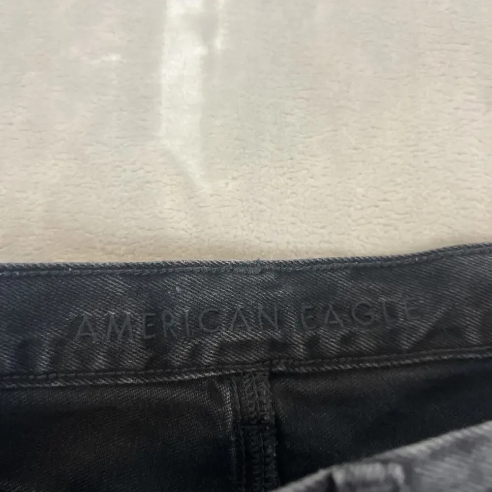 American Eagle Jeans Womens 6 Black Relaxed Mom‎ Distressed Baggy Grunge Skater